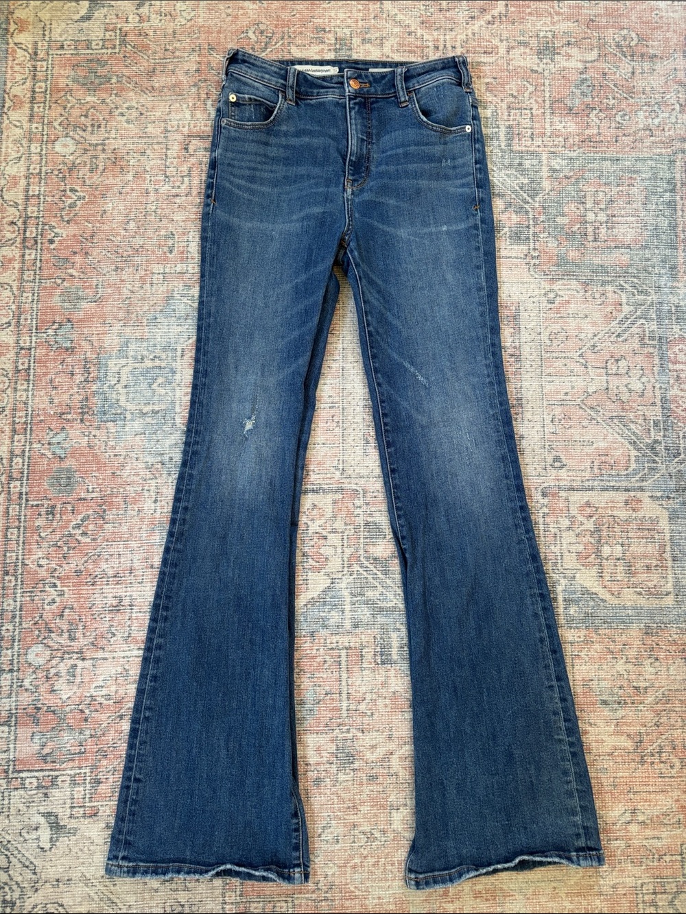 Pilcro and the Letterpress Dark Blue Slim Bootcut Jeans Size 27